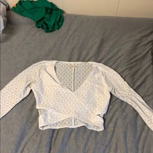 A white lace crop top